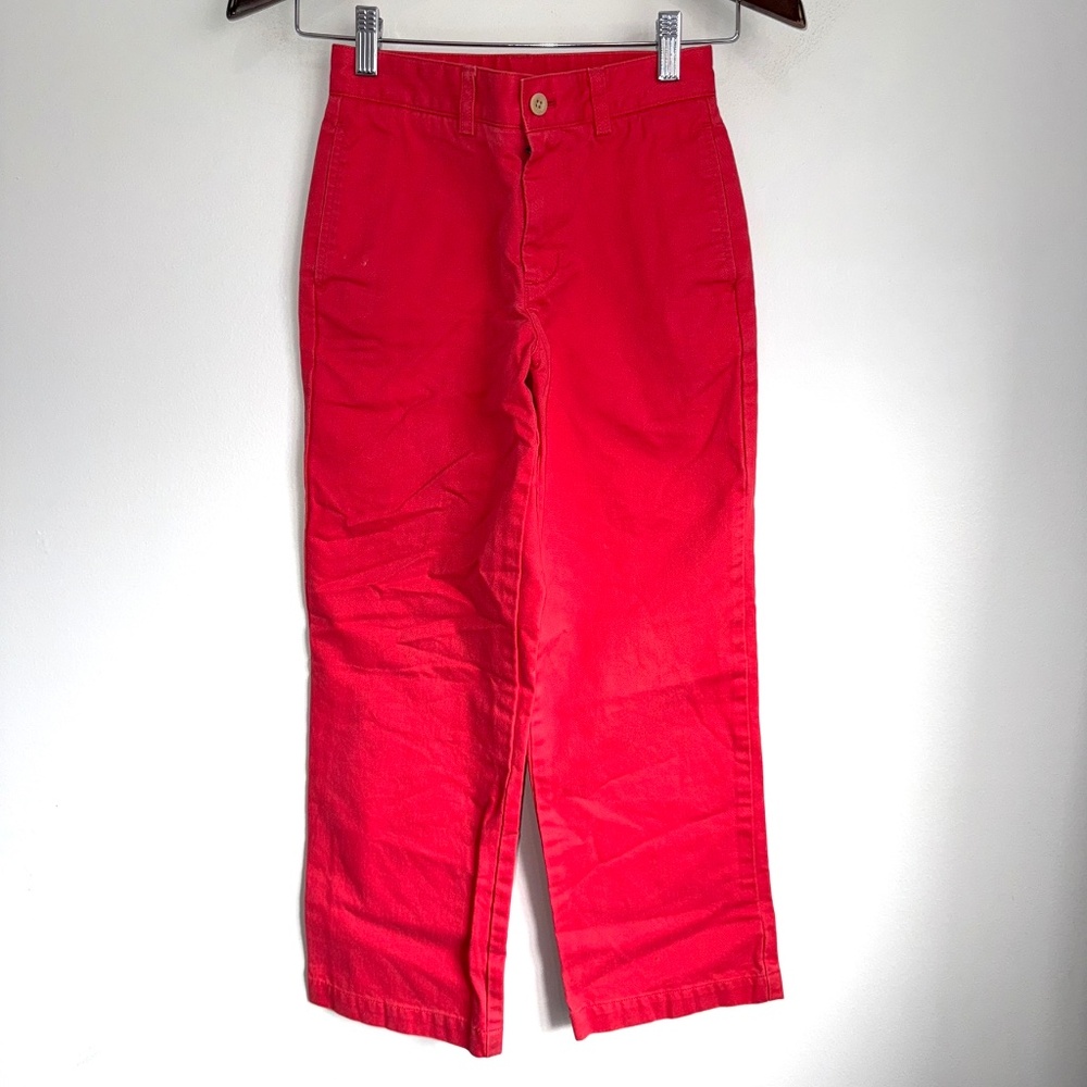 VINEYARD VINES Boys 8 Red Straight Leg Full Length Chino Dress Preppy Pants C9